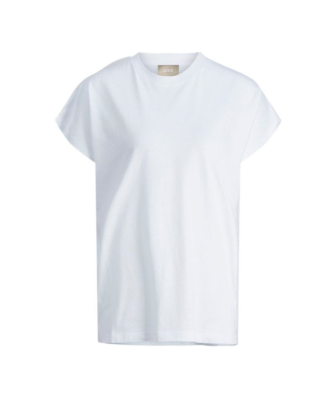 Camiseta Mulher Jack & Jones Jxastrid Boxy Sl Every Tee Jrs Noos Branco brilhante