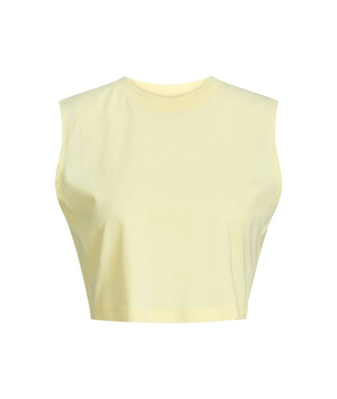 T-shirt Femme Jack & Jones Jxalvira Slim Sl Crop Every Tee Jrs Ln French Vanilla