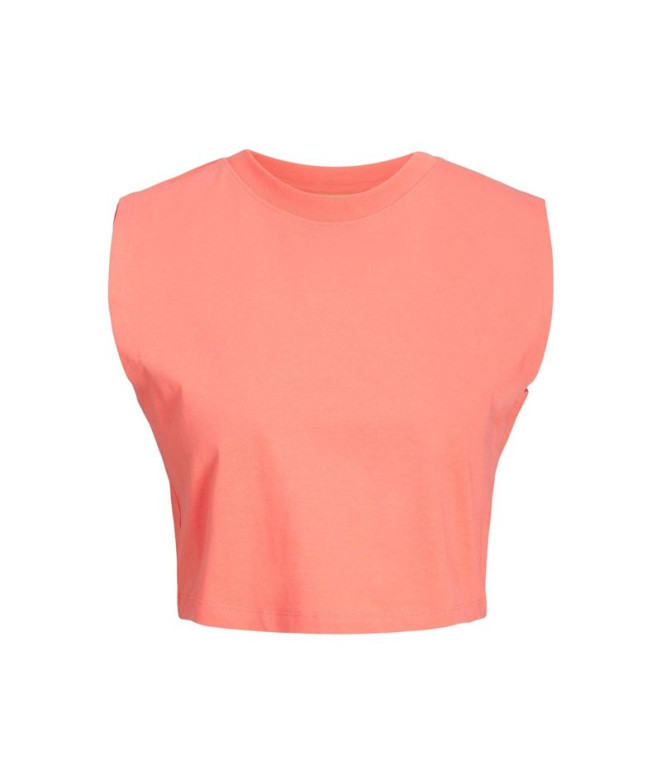 Camiseta Mulher Jack & Jones Jxalvira Slim Sl Crop Every Tee Jrs Ln Peach Echo