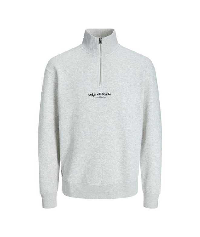 Sudadera Jack & Jones Jorvesterbro Quarter Zip Hn Noos Hombre  White Melange