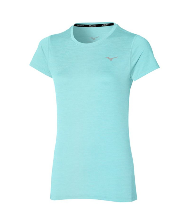 Camiseta Fitness Mizuno Mulher por Impulse Core Light Blue