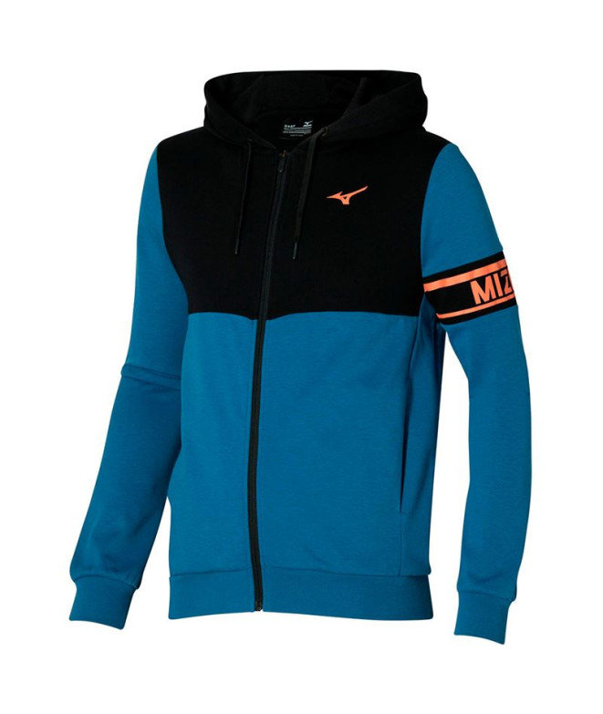 Veste Fitness Mizuno de Sweat Blue Homme