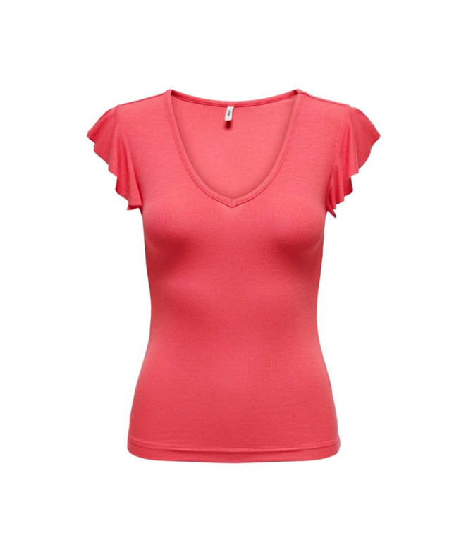 T-shirt Only Onlbelia Cap Sleeve Rose Of Sharon Femme