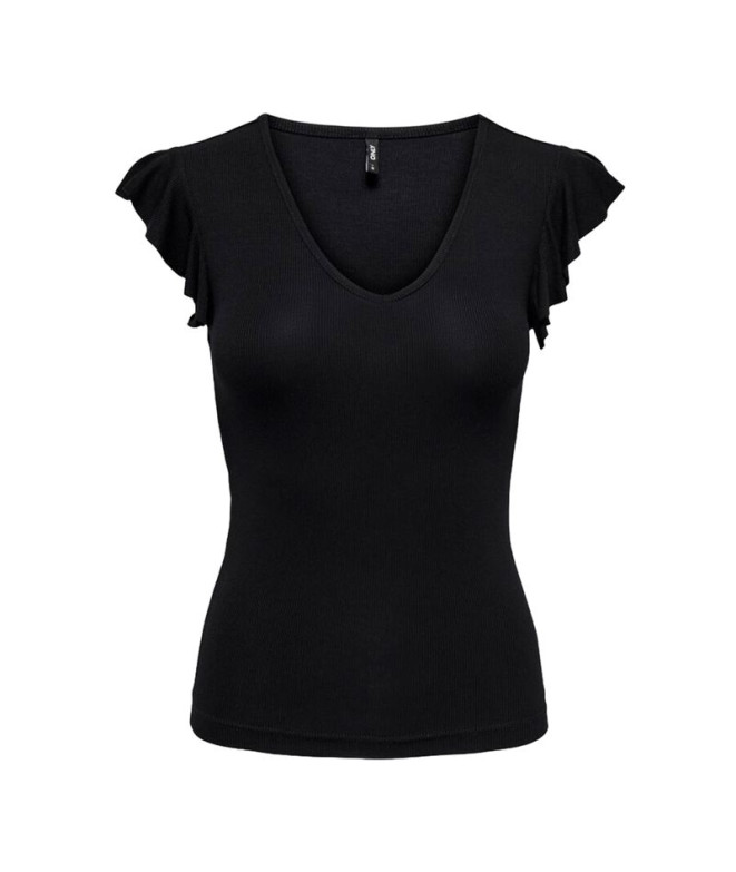 Camiseta Only Onlbelia Cap Sleeve Preto Mulher