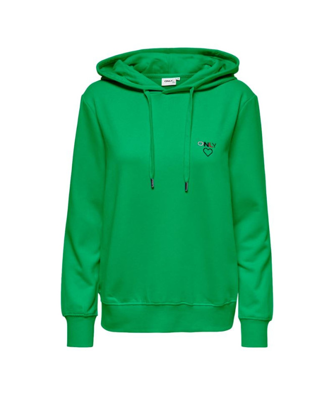 Sudadera Only noomi Logo Kelly Green Mujer