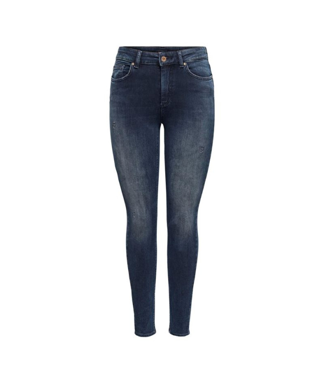 Calça Only blush Mid Skinny Rea409 Azul Preto Denim Mulher