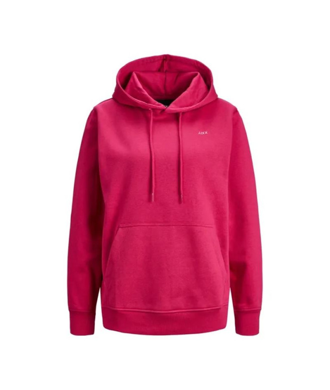 Sweat Femme Jack & Jones Jxabbie Rlx Ls Every Hood Swt Noos Cerise