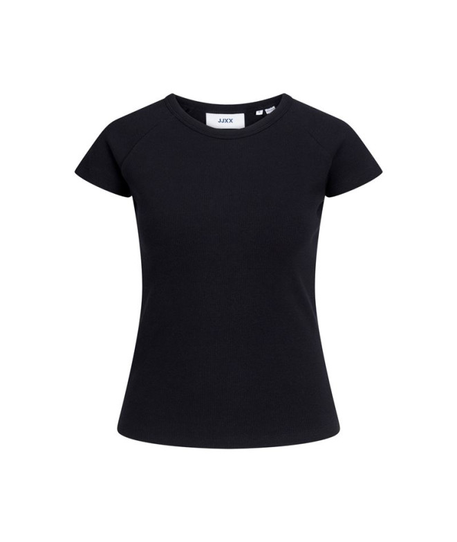 Camiseta Jack & Jones Jxfriend Str Ss Rib Tee Jrs Sn Black