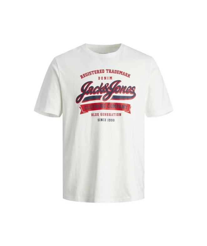 Camiseta Jack and Jones elogo O-Neck 2 Col Cloud Dancer Hombre