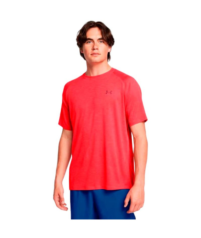Camiseta de Fitness Under Armour Tech Textured Ss Hombre Rojo