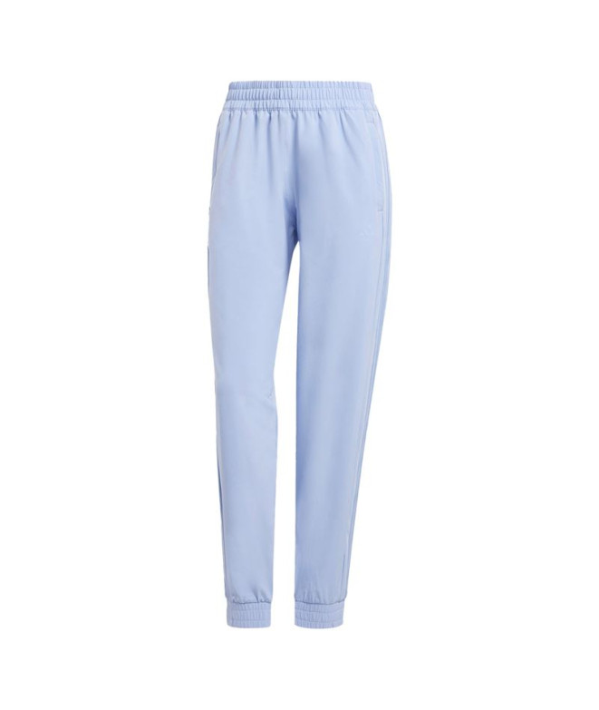Pantalones de Fitness Adidas Pacer All Gym 3 Bandas Woven Mid Rise Mujer Azul