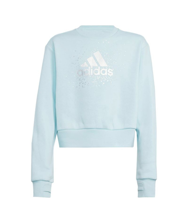 Moletom Menina Adidas Glam Crew Aquamarine