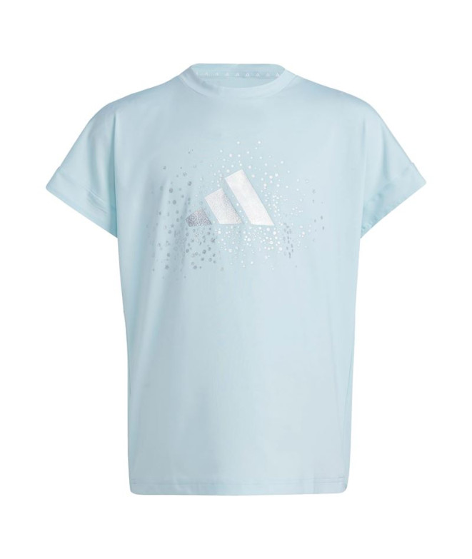 T-shirt Fitness Fille par Adidas Winter Aquamarine