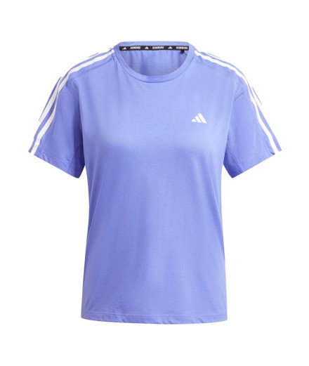 T-shirt Running Femme by Adidas Own The Run 3-Stripes Bleu