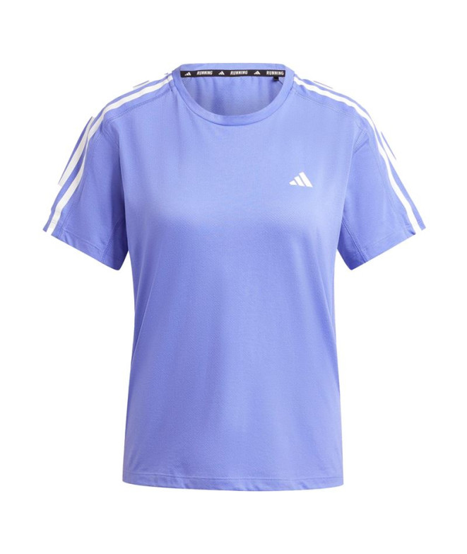 T-shirt Running Femme by Adidas Own The Run 3-Stripes Bleu