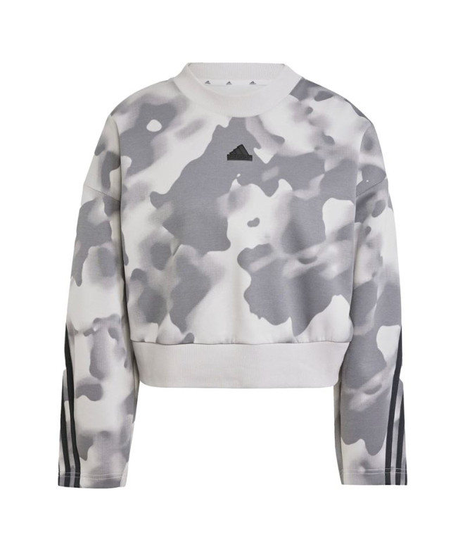 Sudadera Adidas Future Icons 3 Bandas Mujer Gris