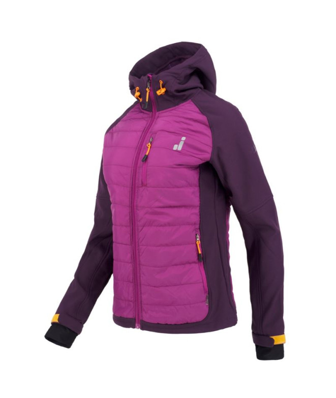 Joluvi Femme Anorack Hybrid Shell Cerise/Aubergine