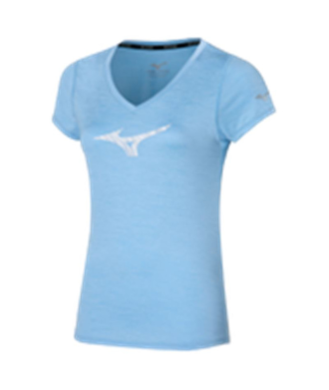 Camiseta Running Mizuno Mulher De Impulse Core Rb Blue