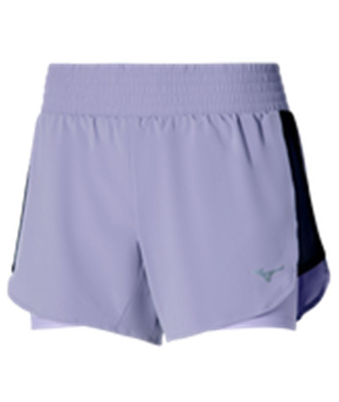 Pantalons Running Mizuno de 2In1 4.5 Lila Femme