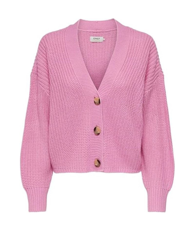 Moletom Only carol Nice Cardigan Begonia Pink Mulher