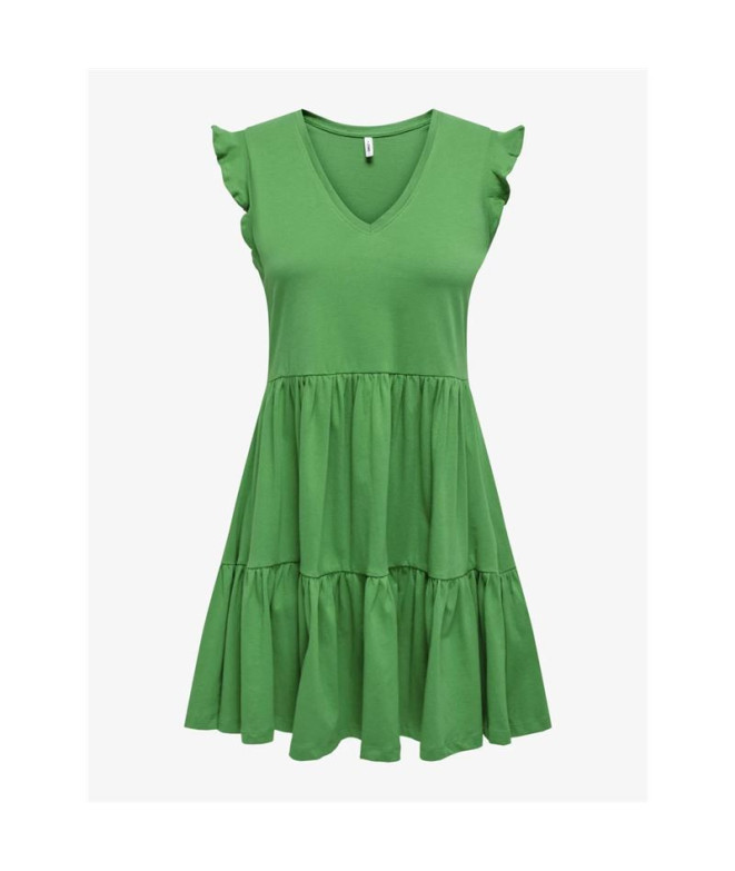 Vestido Only Onlmay Manga Fril Verde Bee Mulher