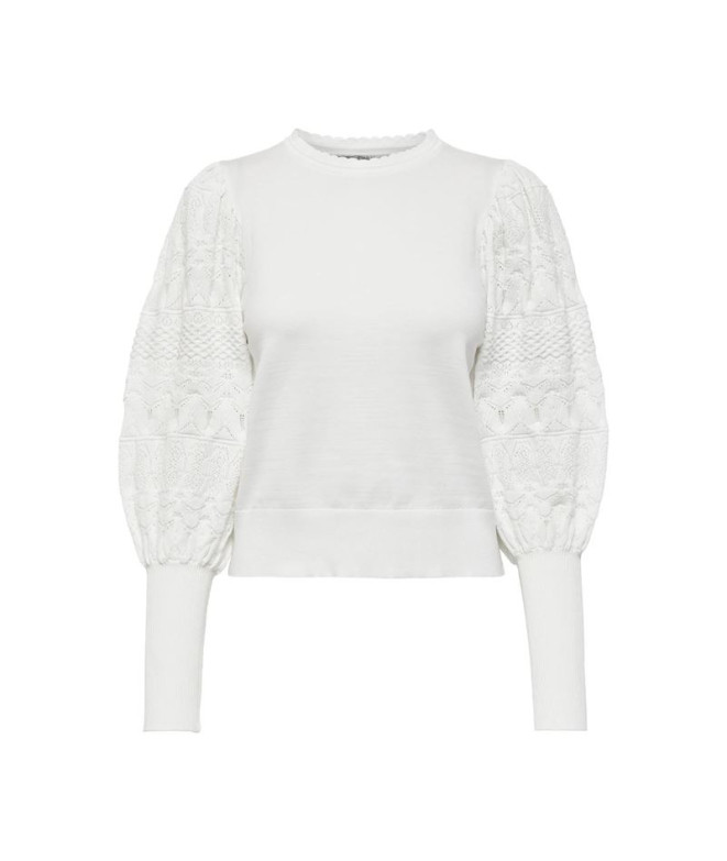 Moletom Mulher Only Onlmelita L/S O-Neck Pullover Cloud Dancer