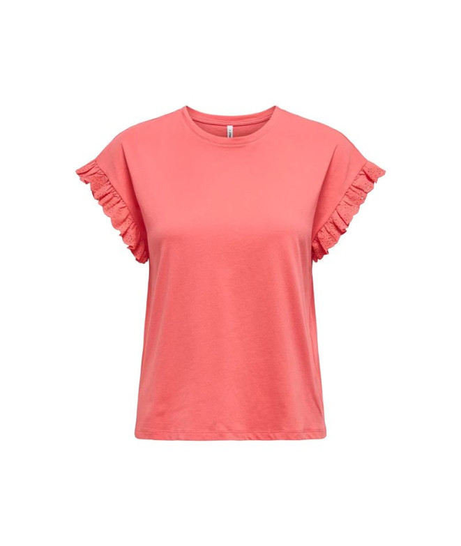 Camiseta Only Onliris/S Emb Rose Of Sharon Mulher