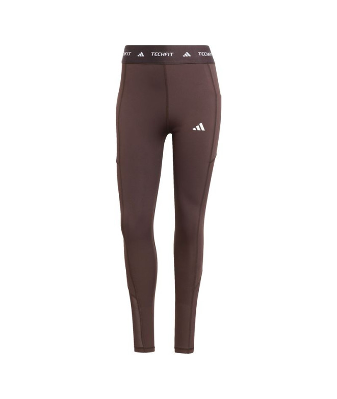 Malhas Fitness adidas Mulher da Techfit Stash 1/1 Castanho