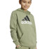 Moletom adidas Infantil Casaco com capuz de algodão com logótipo grande e 2 cores Essentials Verde