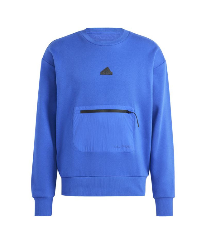 Moletom adidas Homem City Es e Fleece Azul