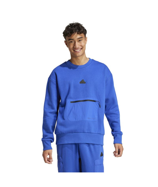 Sweat adidas Homme Polaire City Es e Bleu
