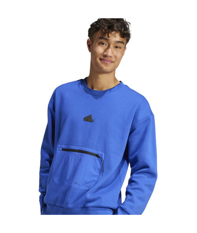 Sweat adidas Homme Polaire City Es e Bleu