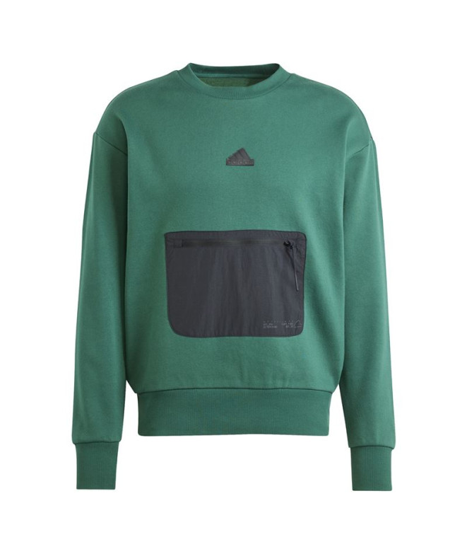 Sudadera adidas City Es e Fleece Hombre Verde Oscuro