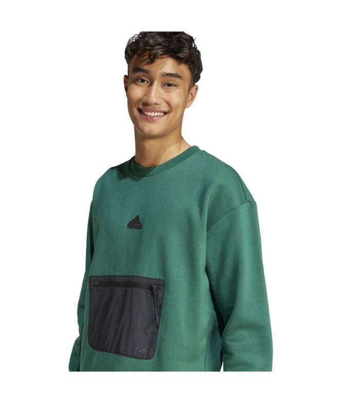 Moletom adidas Homem City Es e Fleece Verde Escuro