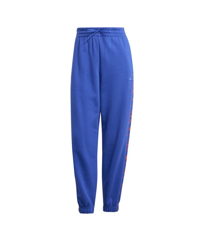 Calça adidas Mulher Essentials 3 Bands Animal Print 7/8 Blue