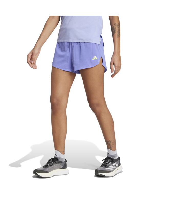 Calça Running adidas Running Mulher por Adizero Split Short Azul