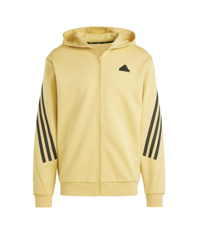 Casaco adidas Homem Casaco com capuz com 3 riscas e fecho de correr Future Icons Oatmeal