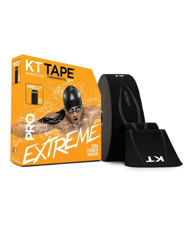 KT Tape Pro Fita adesiva pré-cortada Jumbo Extreme Preto