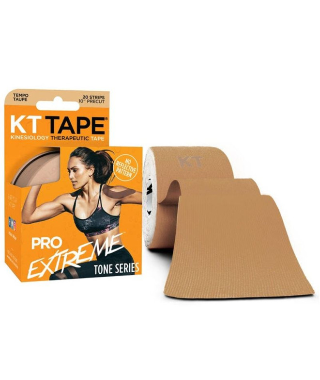 Fita adesiva pré-cortada KT Tape Pro Extreme (20 x 25 cm) 5 metros Tempo Taupe