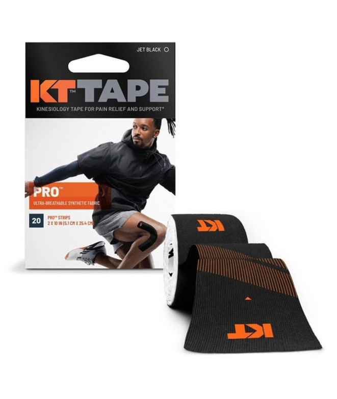 KT Tape Pro Ruban adhésif prédécoupé (20 x 25cm) 5 mètres Noir Jet