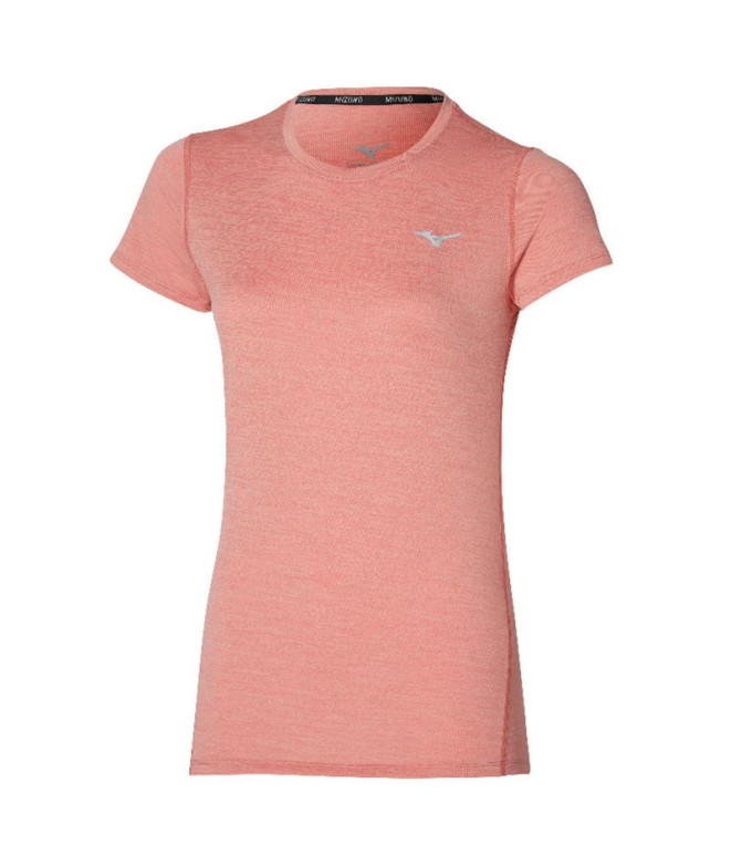 Camiseta Fitness Mizuno Mulher por Impulse Core Tee Pêssego Rosa