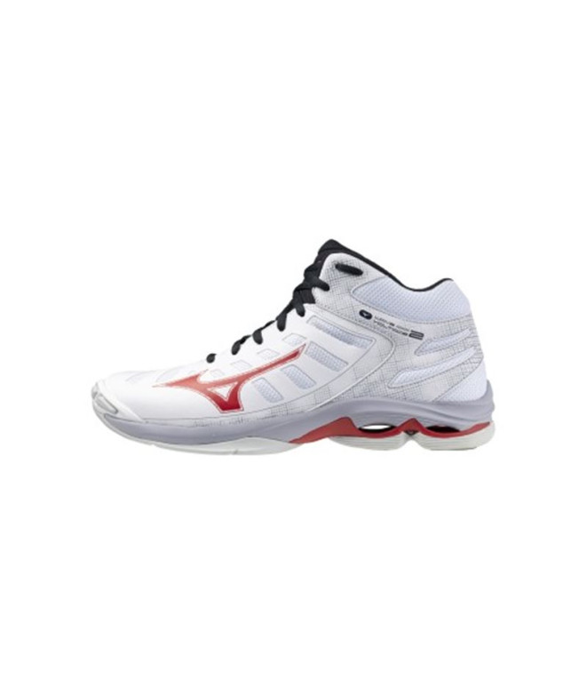 Chaussures Volley-ball Mizuno de Wave Voltage Mid White