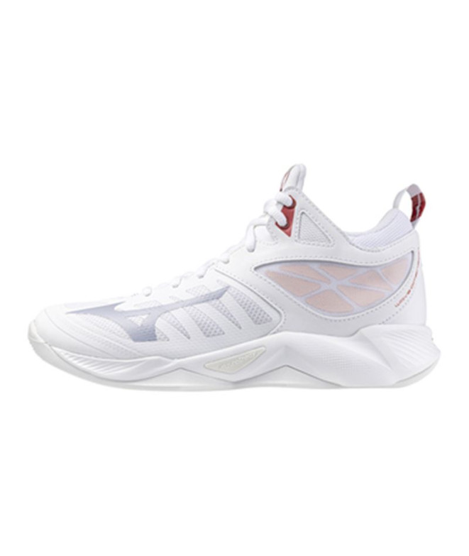 Chaussures Volley-ball Mizuno Femme de Wave Dimension Mid White