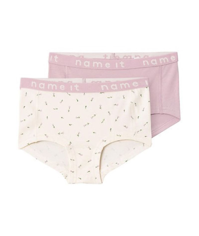 Calcinha Name it fhipster Creme de manteiga 2P Creme de manteiga floral Bebês