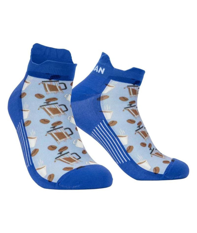 Calcetines de Running Nathan Fuel Speed Tab Vapor Blue Coffee