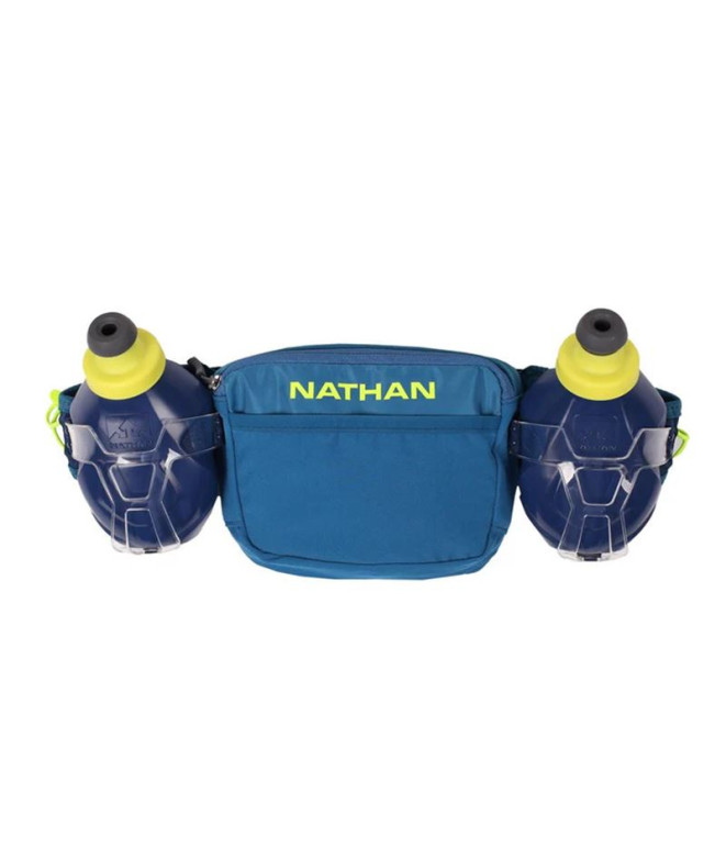 Ceinture Running Trail de Nathan Mix Plus 3.0 Bleu foncé/Jaune sécurité