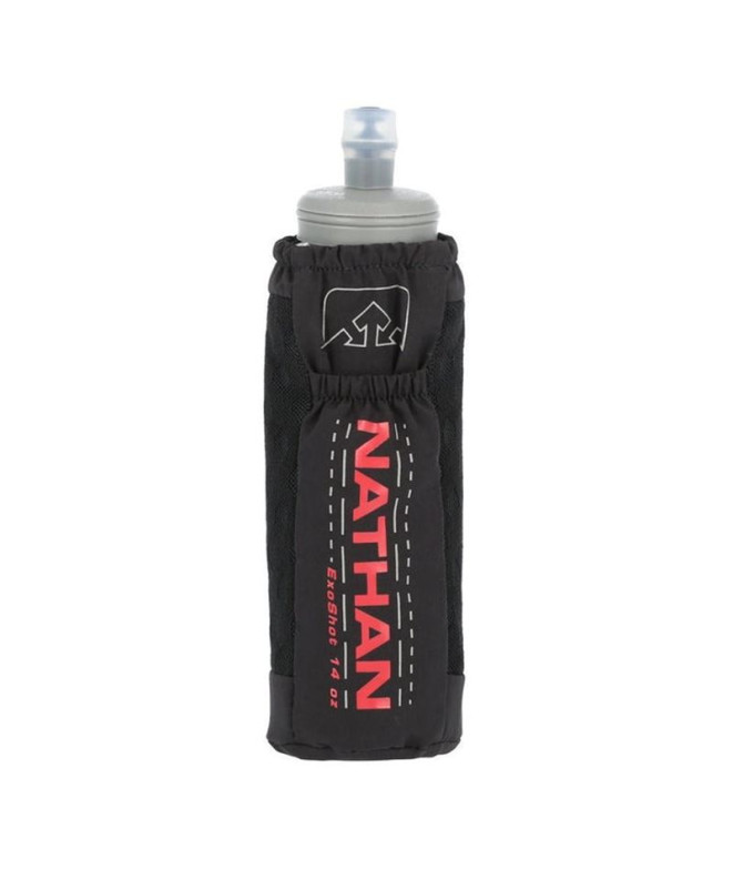 Bouteille Running de Nathan ExoShot 2 420 ml Noir/Ruban Rouge