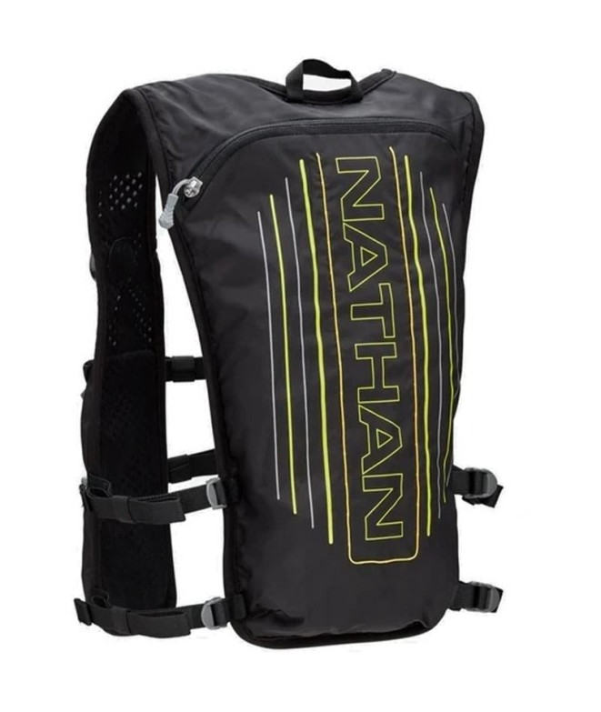 Mochila Nathan Laser Light 3L Preto/Amarelo de alta visibilidade