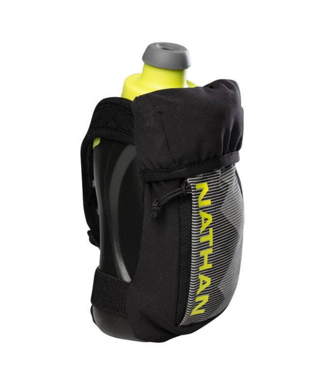 Garrafa Running de Nathan Quick Squeeze 355 ml Preto/FinishLime