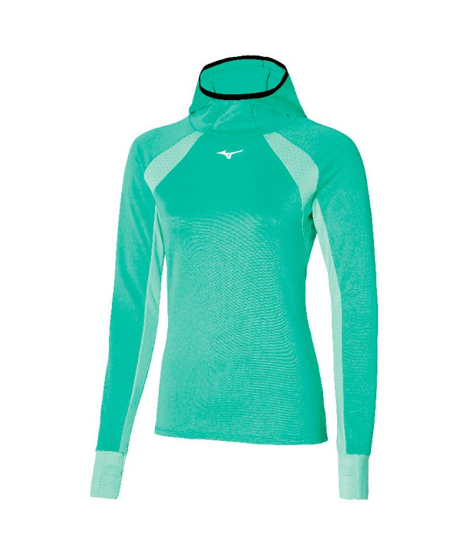 Sweat Running Mizuno de Warmalite Hooded Green femme